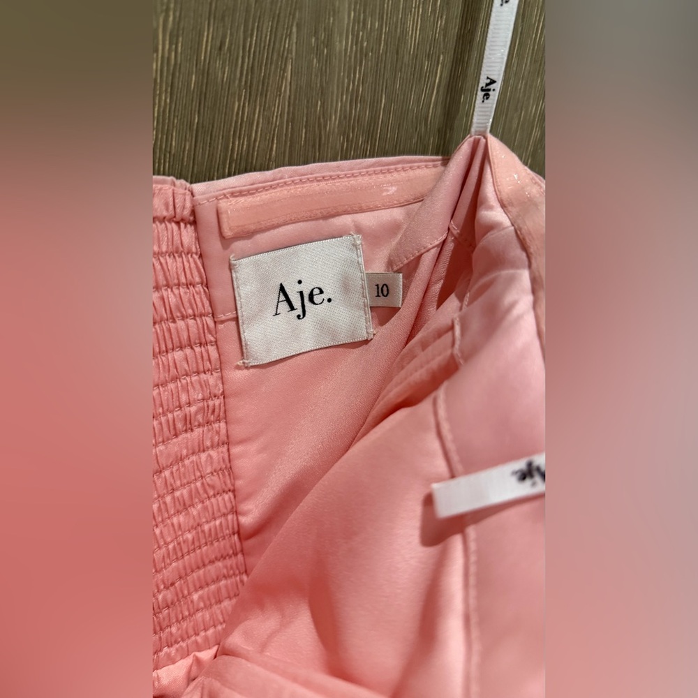 Aje Strapless Pink Ruffled Ruched Mini Dress - Picture 4 of 11